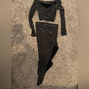 Fashion Nova Black Skirt Set